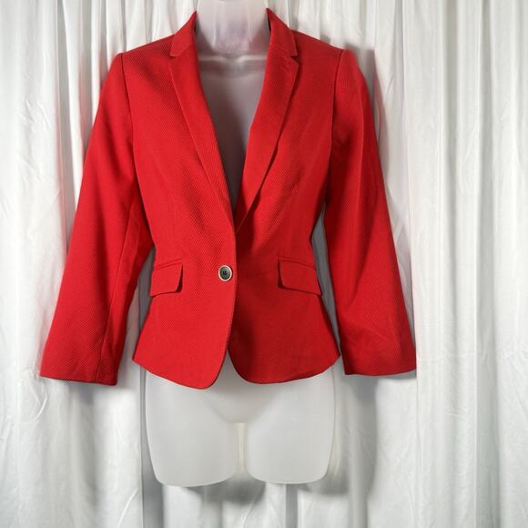The Limited Notched collar Single Button Blazer Red S academia Preppy 88-20 - Picture 4 of 16